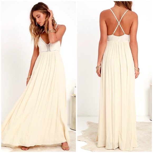 LuLu’s Cream Maxi Dress - Picture 3 of 4